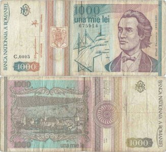 1993 (Mai), 1.000 Lei (P-102a) - România