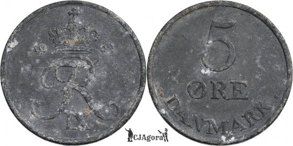 1962 ( C♥;S ), 5 Øre - Frederik IX - Regatul Danemarcei