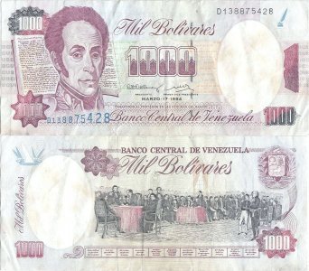 1994 (17 Martie), 1.000 bolívares (P-76a) - Venezuela
