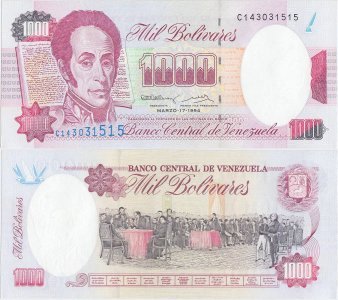 1994 (17 March), 1,000 Bolívares (P-76a) - Venezuela