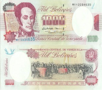 1998 (5 February), 1,000 Bolívares (P-76c) - Venezuela - grade UNC