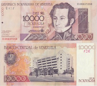 2004 (25 May), 10,000 Bolívares (P-85d) - Venezuela