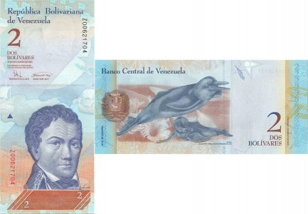 2008 (19 Decembrie), 2 Bolívares (P-88cr) - Venezuela