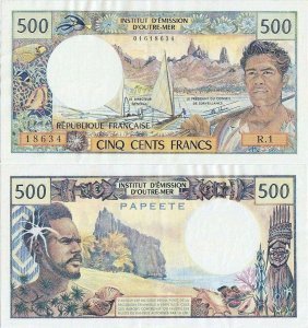 1977 , 500 francs ( P-25b.1 ) - Tahiti