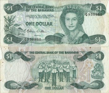 1984 , 1 dollar (P-43a) - Bahamas