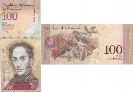2009 (3 Septembrie), 100 Bolívares (P-93d) - Venezuela
