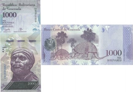 2017 (23 Martie), 1,000 Bolívares (P-95br) - Venezuela