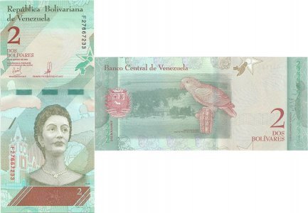 2018 (15 Ianuarie), 2 Bolívares (P-101a) - Venezuela