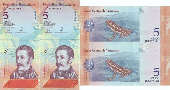 2018 (15 Ianuarie) , 5 bolívares (P-102a) - Venezuela (×2)