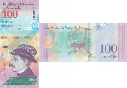 2018 (22 Martie), 100 Bolívares (P-106b) - Venezuela