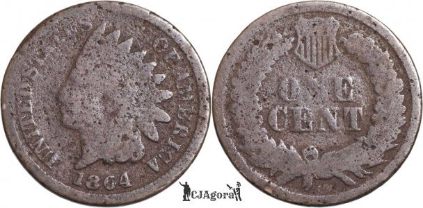 1864, 1 cent (Indian Head Cent - with shield) - Statele Unite ale Americii