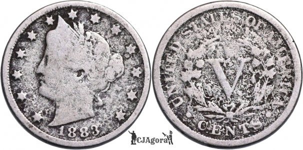 1883, 5 cents (Liberty Nickel - with - CENTS) - Statele Unite ale Americii