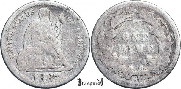 1887, 1 dime (Seated Liberty Dime) - Statele Unite ale Americii