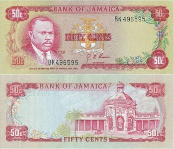 1970, 50 cents (P-53a.2) - Jamaica