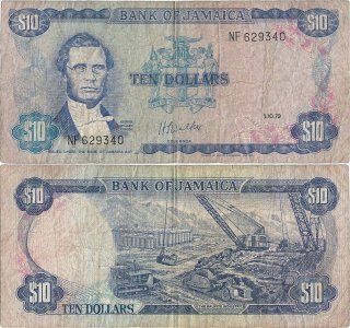 1979 (1 Octombrie), 10 dollars (P-67a.2) - Jamaica