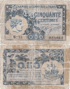 1920 (10 March), 50 centimes (Jean Pirot JP-097-31) - France (Paris)