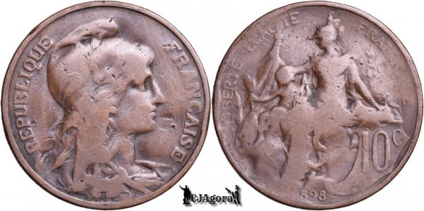 1898, 10 Centimes - A Treia Republică Franceză