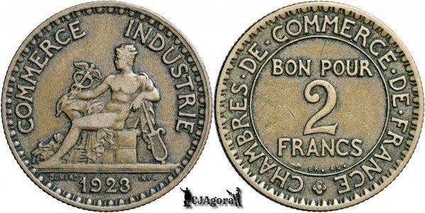 1923, 2 Francs - A Treia Republică Franceză