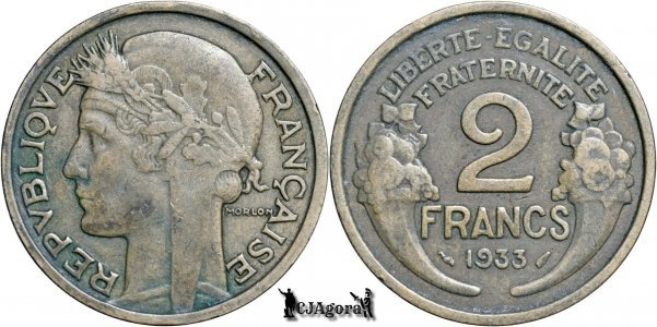 1933, 2 Francs - A Treia Republică Franceză