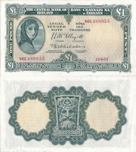 1957 (12 Iunie), 1 pound (P-57c.4) - Irlanda