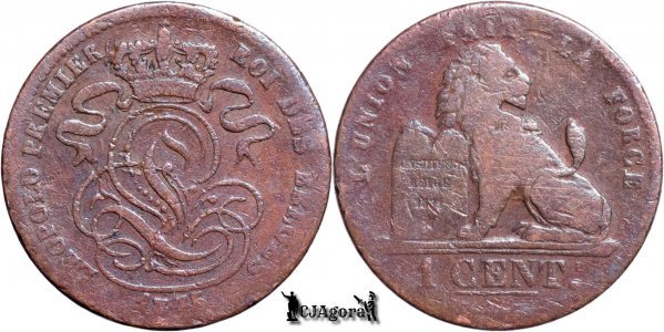 1845, 1 Centime - Léopold I - Kingdom of Belgium
