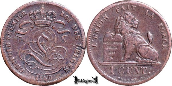 1850, 1 Centime - Léopold I - Kingdom of Belgium