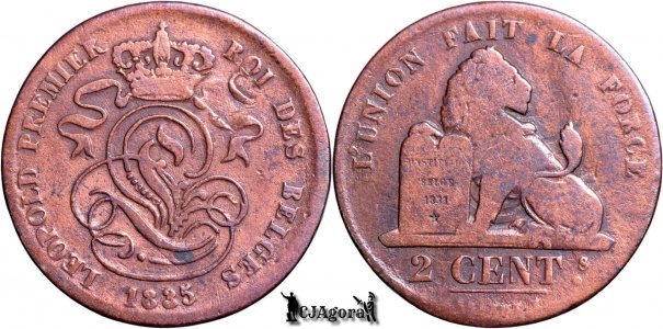1835, 2 Centimes - Léopold I - Kingdom of Belgium - Overstrike