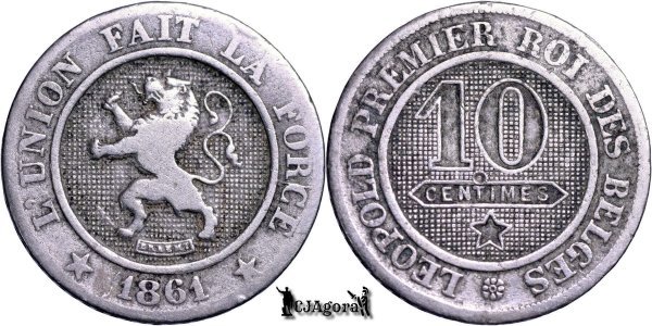 1861, 10 Centimes - Léopold I - Kingdom of Belgium