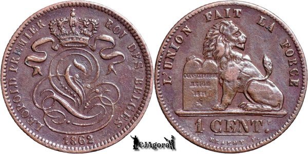 1862, 1 Centime - Léopold I - Kingdom of Belgium