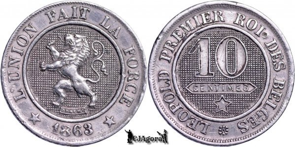 1863, 10 Centimes - Léopold I - Kingdom of Belgium