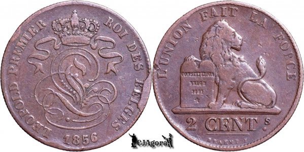 1856, 2 Centimes - Léopold I - Kingdom of Belgium