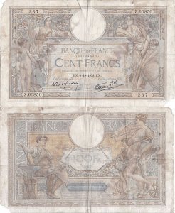 1938 (6 October), 100 francs (P-86b.7) - France