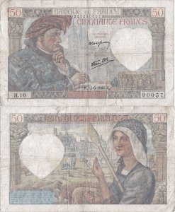 1940 (13 Iunie), 50 francs (P-93a.1) - Franța