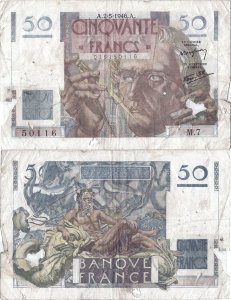 1946 (2 May), 50 francs (P-127a.1) - France