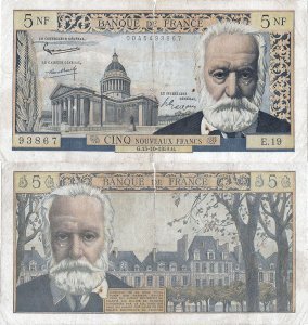1959 (15 Octombrie) , 5 nouveaux francs (P-141a.2) - Franta