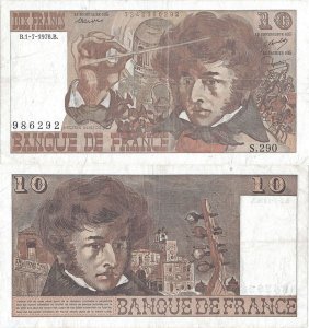 1976 (1 July), 10 francs (P-150c.4) - France
