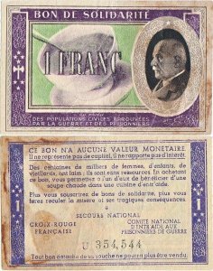 1940, 1 franc - Franța (Pas-de-Calais)