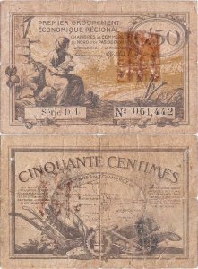 1925, 50 centimes (Pirot:36-21) - Franța (Pas-de-Calais)