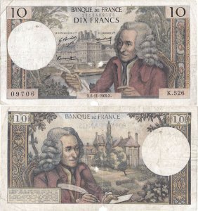 1969 (6 November) , 10 francs (P-147c.6) - France