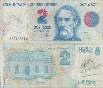 1996, 2 pesos convertibles (P-340b.2) - Argentina