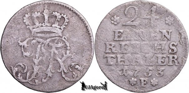 1753 F, 1/24 Thaler - Friedrich al II-lea - Regatul Prusiei
