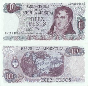 1976, 10 Pesos Ley (P-300) - Argentina