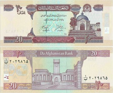 2002 - SH1381, 20 Afghanis (P-68a) - Afganistan