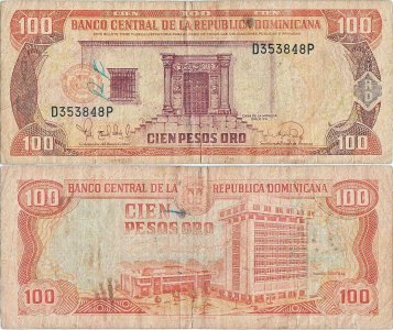 1995, 100 pesos oro (P-150a) - Dominican Republic