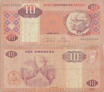 2011 (Ianuarie), 10 kwanzas (P-145c) - Angola