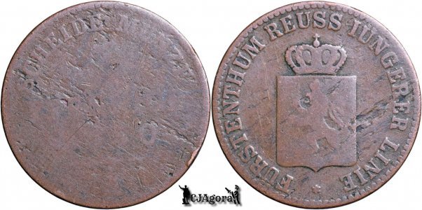 1850 A, 3 Pfennig - Heinrich LXII - Principatul Reuss Elder Line