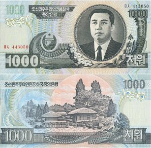 2006, 1,000 won (P-45b) - Coreea de Nord