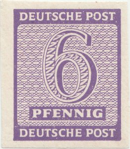 1945, 6 Pfennig - Numeral - Ocupația sovietică în Saxonia de Vest - Germania - Michel DD 117Ya