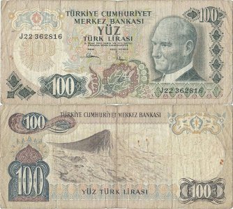 1983 (20 June) , 100 turkish lira (P-189c) - Turkey