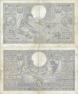 1942 (24 July), 100 francs (P-107a.26) - Belgium
